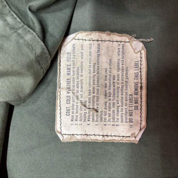 True Vintage OG107 1970s Cold Weather Coat Medium Long US Army M65 Green Vietnam - Picture 9 of 10